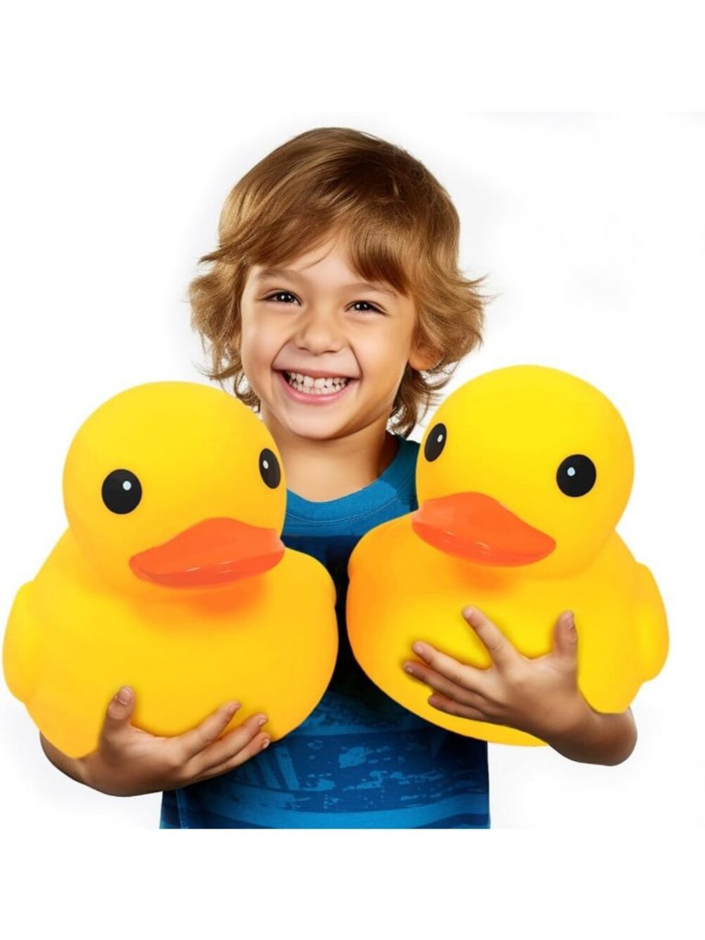 2 Pcs Jumbo Yellow Rubber Duck Bath Toy - Giant 10.3 Inch No Noise Pool Decor